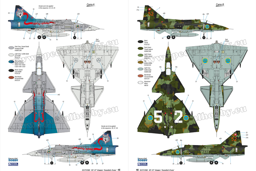 Special Hobby SH72390 1:72 Saab SF-37 Viggen Recce Reconnaissance