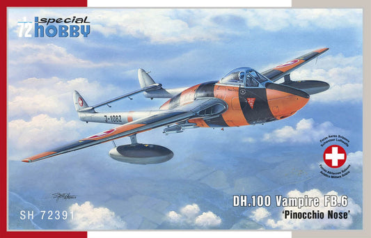 Special Hobby SH72391 1:72 de Havilland DH.100 Vampire FB.6 "Pinocchio Nose"