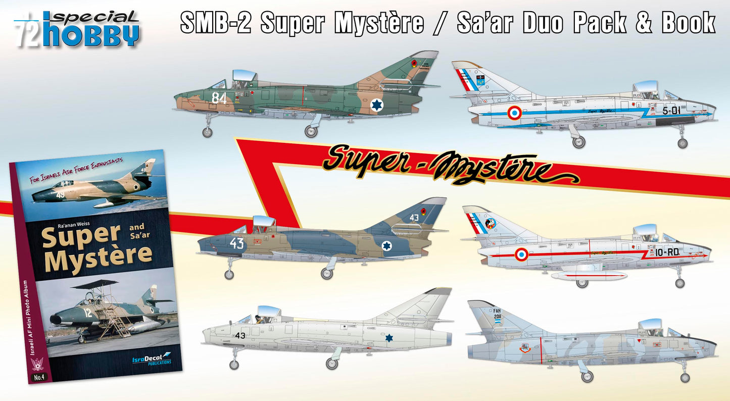 Special Hobby SH72417 1:72 Dassault SMB-2 Super Mystere Duo Pack & Book