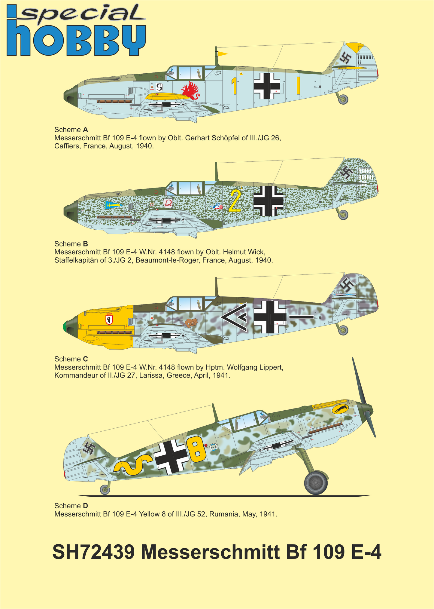 Special Hobby SH72439 1:72 Messerschmitt Bf-109E-4