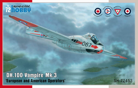 Special Hobby SH72453 1:72 de Havilland DH.100 Vampire Mk.3 "European & American Operators"