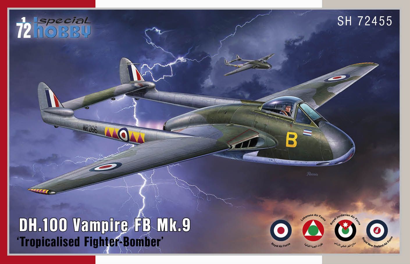 Special Hobby SH72455 1:72 de Havilland DH.100 Vampire FB.Mk.9 "Tropicalised Fighter-Bomber"