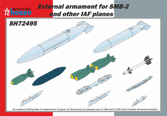 Special Hobby SH 72495 1:72 External armament for SMB-2 and other IAF planes