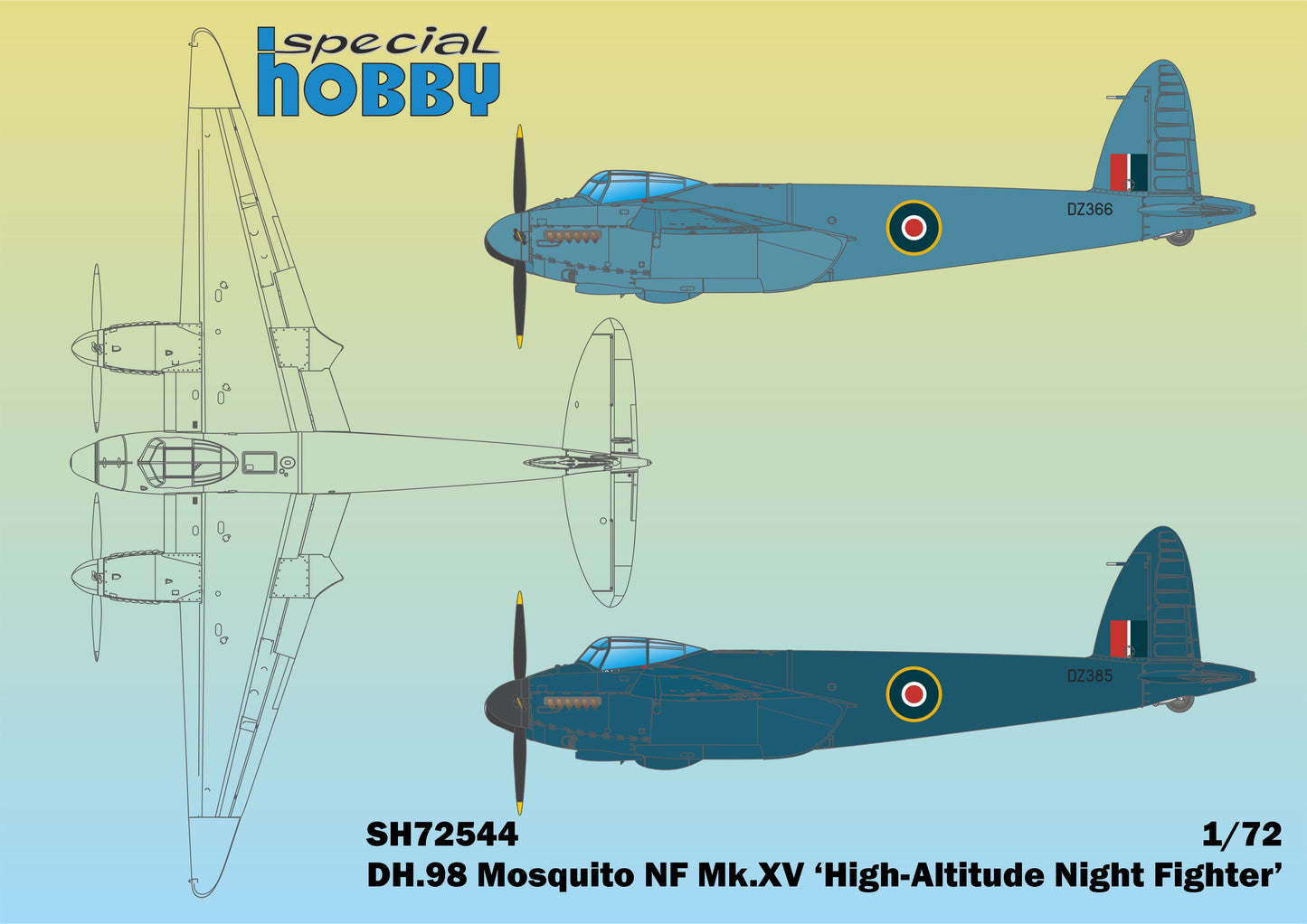 Special Hobby SH 72544 1:72 de Havilland NF Mk.XV Mosquito DH.98 ‘High-Altitude Night Fighter’