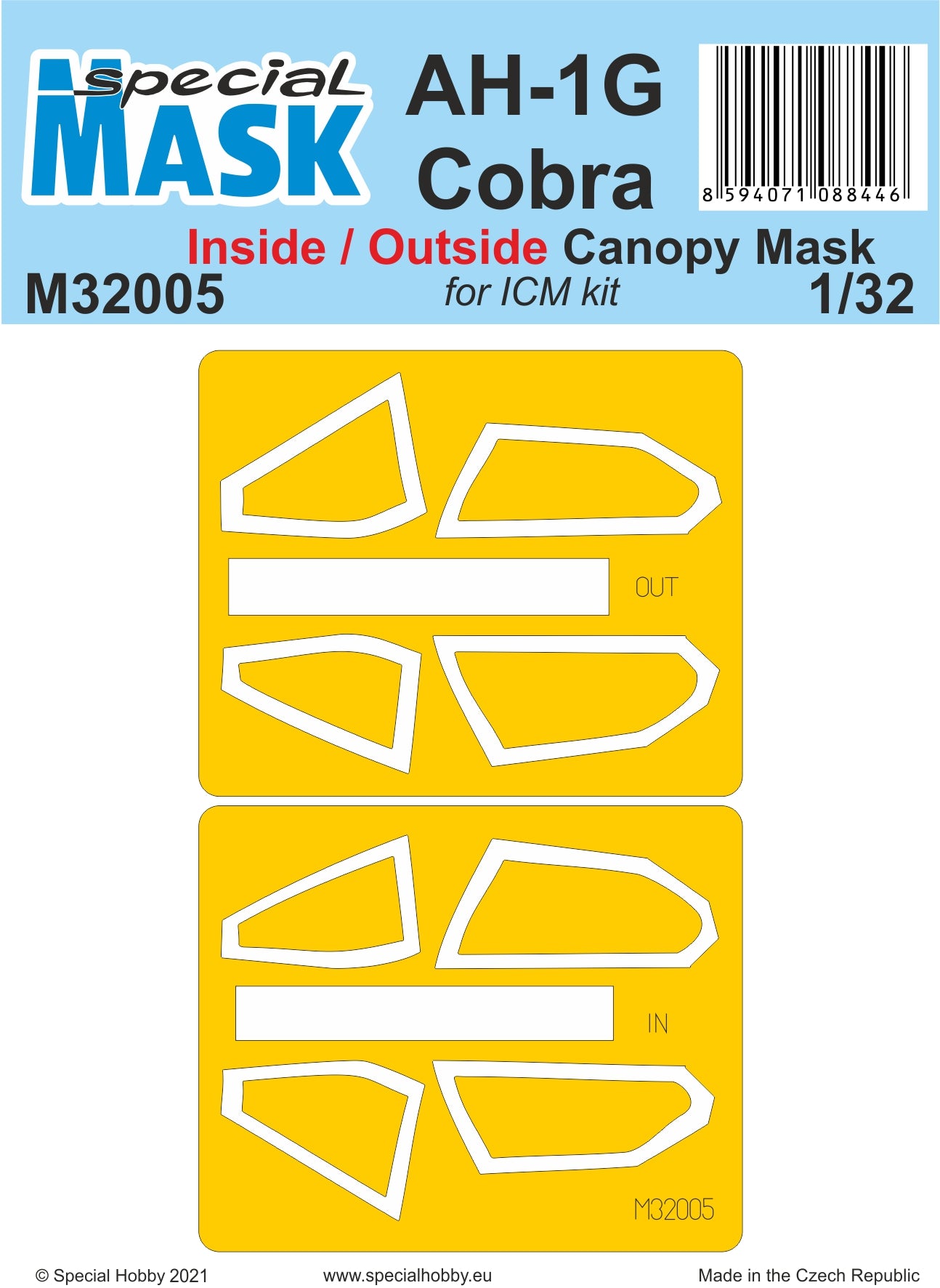 Special Hobby M32005 1:32 Bell AH-1G Cobra Inside/Outside Paint Mask