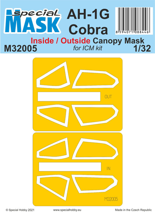 Special Hobby M32005 1:32 Bell AH-1G Cobra Inside/Outside Paint Mask