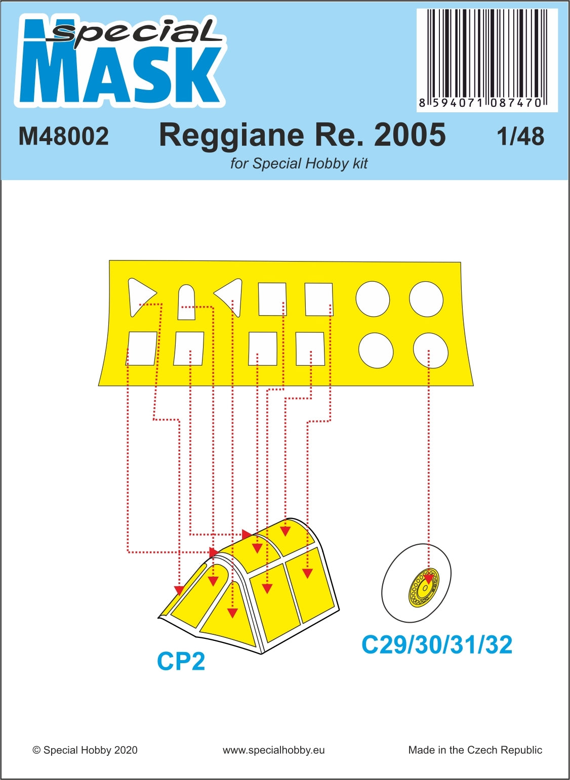 Special Hobby M48002 1:48 Reggiane Re.2005 Paint Mask