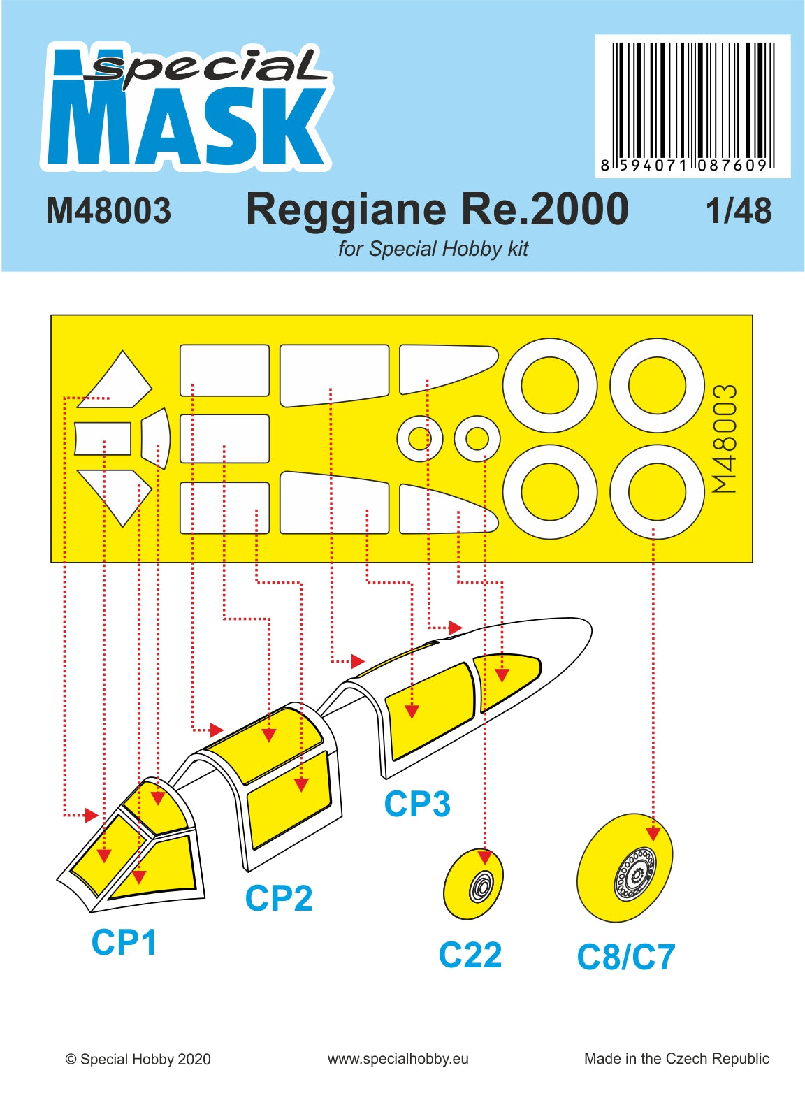 Special Hobby M48003 1:48 Reggiane Re.2002 Paint Mask