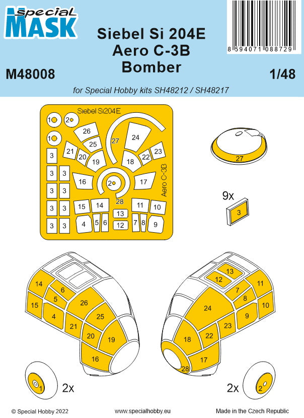 Special Hobby M48008 1:48 Aero C-3B Paint Mask