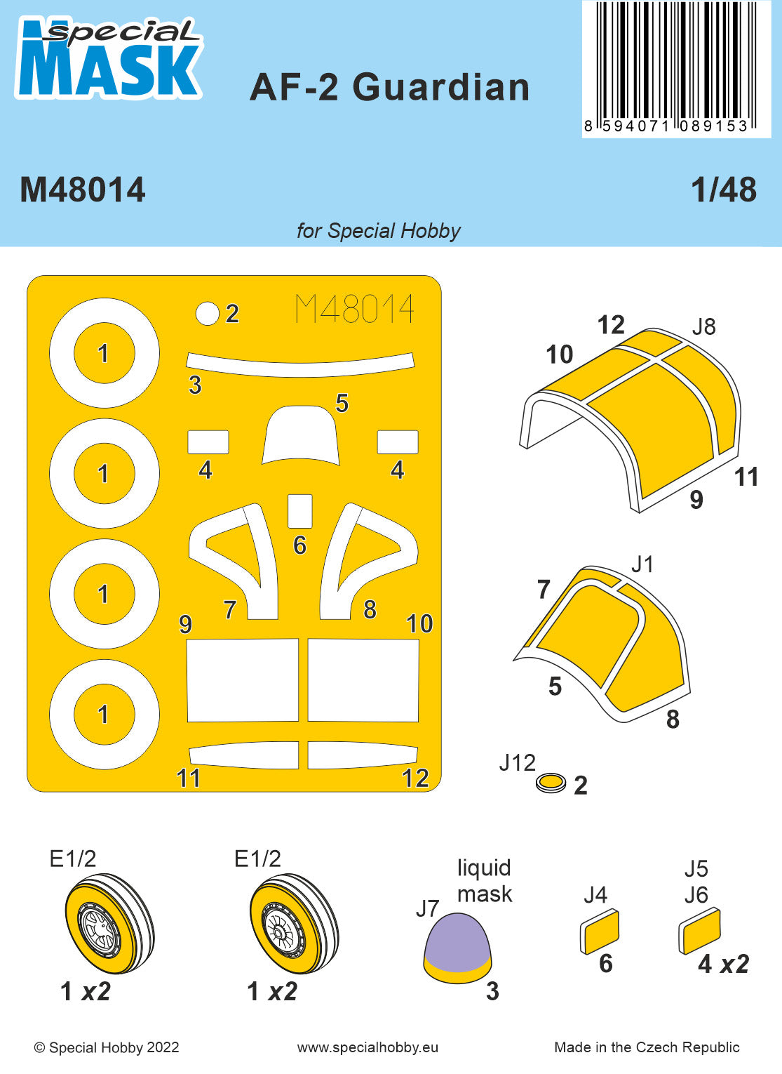 Special Hobby M48014 1:48 Grumman AF-2 Guardian Paint Mask