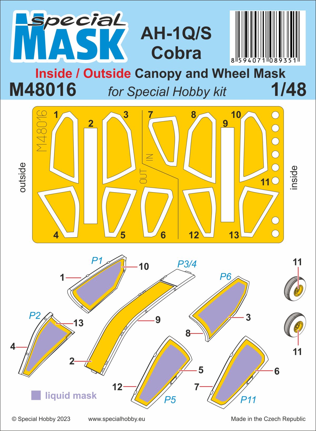 Special Hobby M48016 1:48 Bell AH-1Q/S Cobra Mask