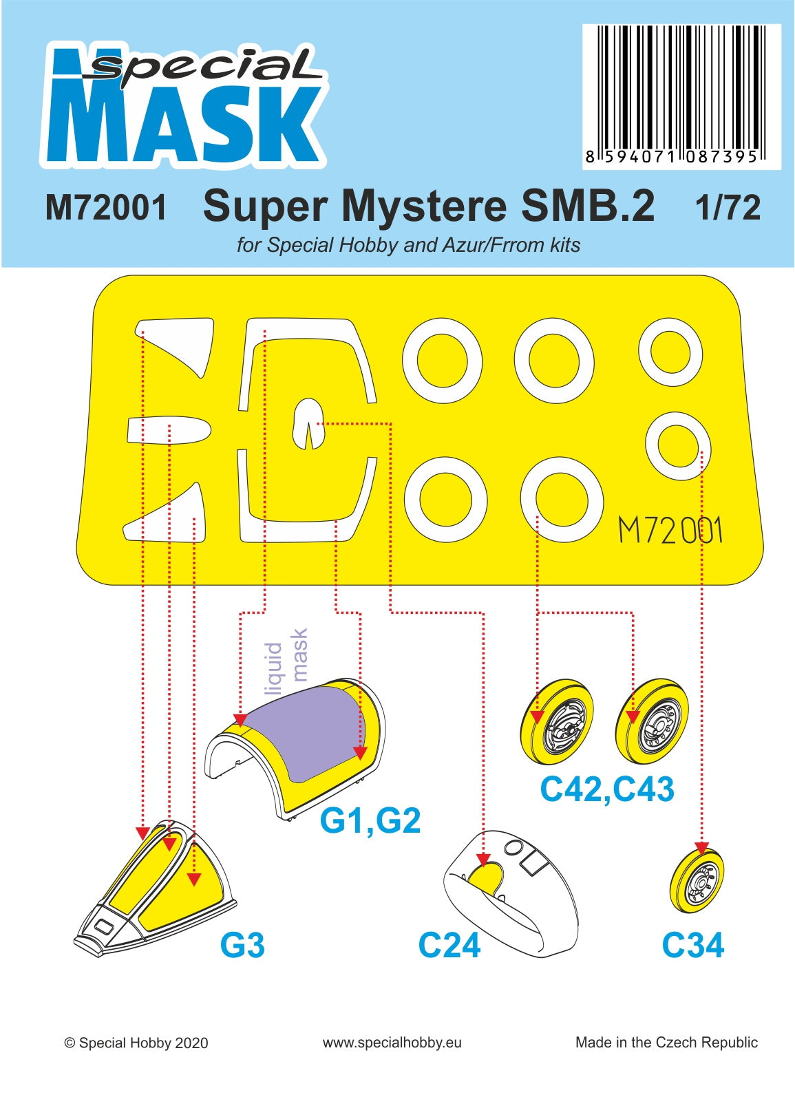 Special Hobby M72001 1:72 Super Mystere SMB-2 Paint Mask