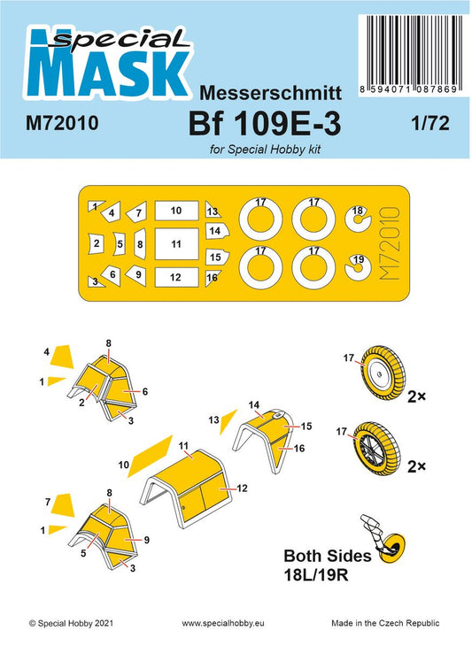 Special Hobby M72010 1:72 Messerschmitt Bf-109E-1/3 Paint Mask