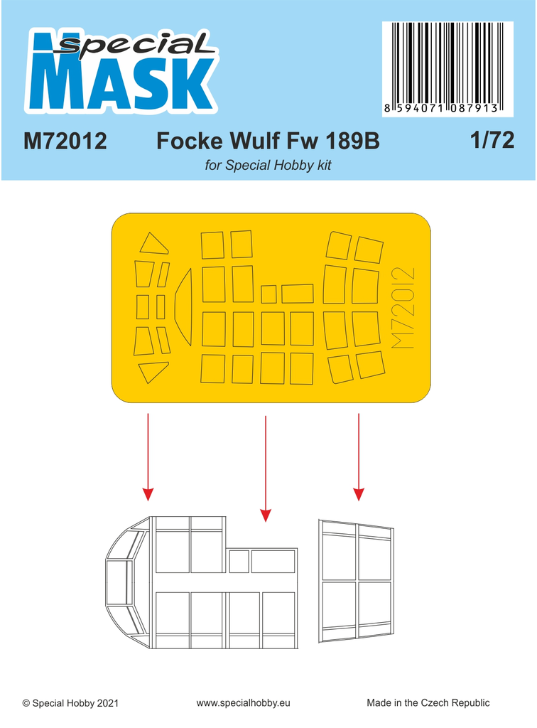 Special Hobby M72012 1:72 Focke-Wulf Fw-189B-0/B-1 Paint Mask