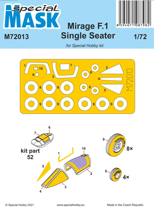 Special Hobby M72013 1:72 Dassault Mirage F.1 Single Seater Paint Mask