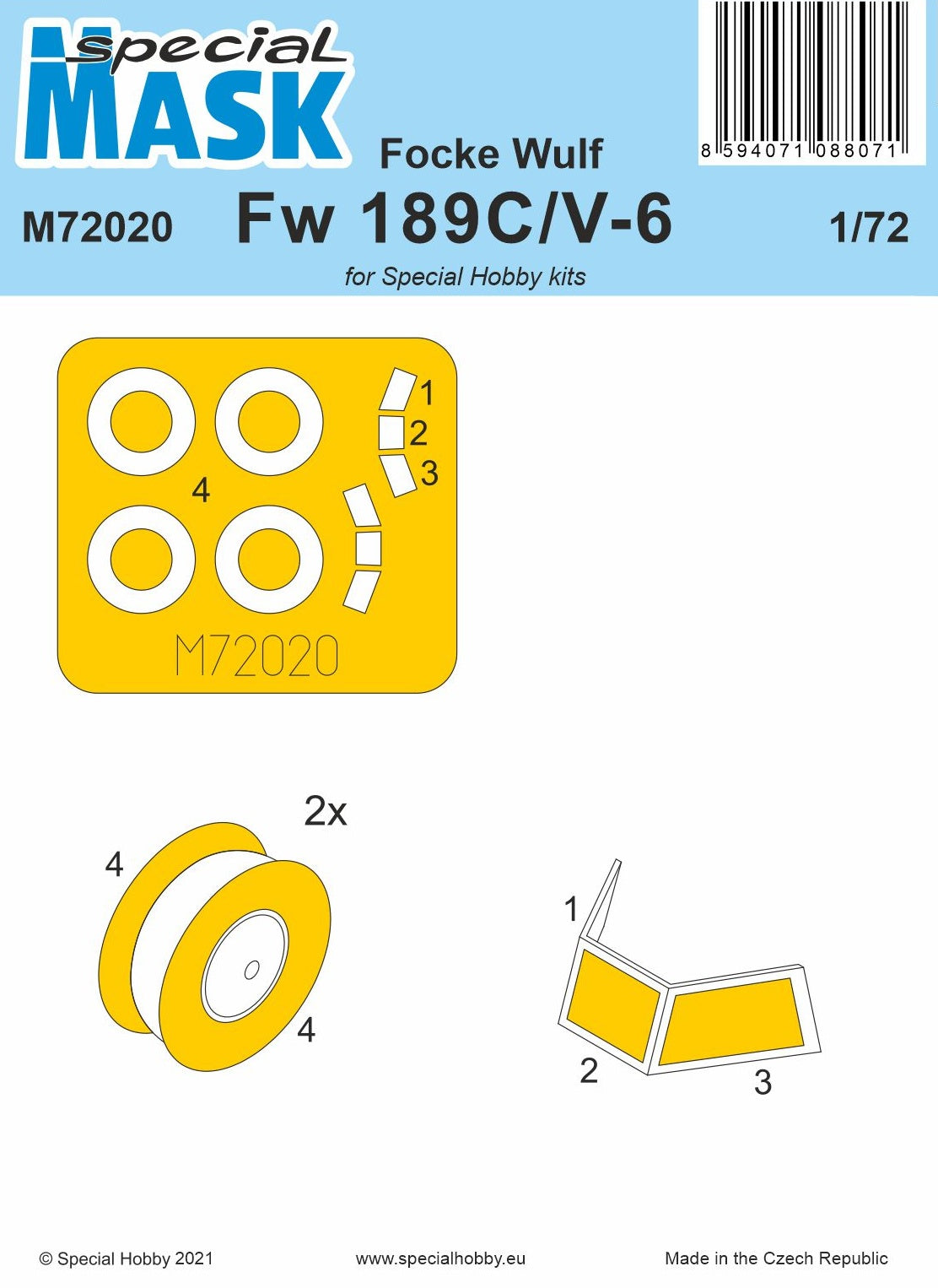 Special Hobby M72020 1:72 Focke-Wulf Fw-189C/V-6 Paint Mask