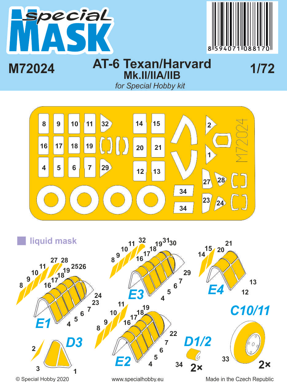 Special Hobby M72024 1:72 AT-6 Texan/Harvard Mk.II/IIA/IIB Paint Mask