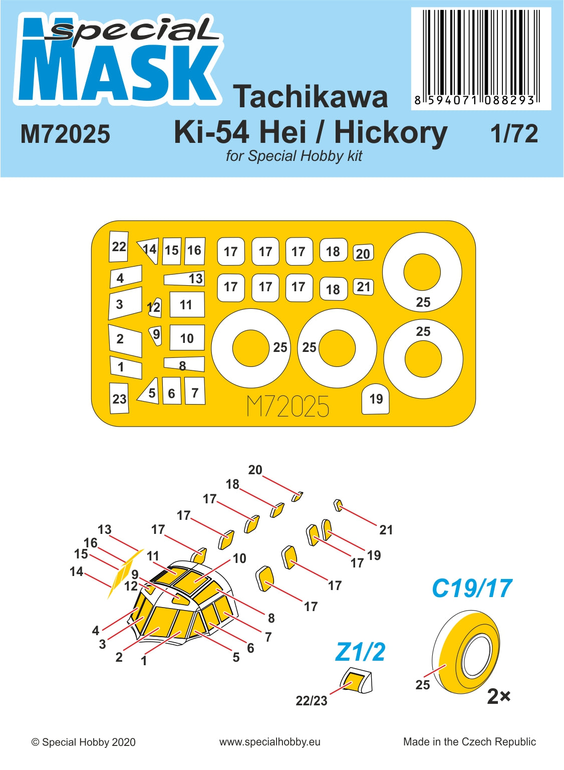 Special Hobby M72025 1:72 Tachikawa Ki-54 Hei/Hickory Paint Mask