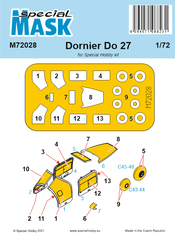 Special Hobby M72028 1:72 Dornier Do-27 Paint Mask