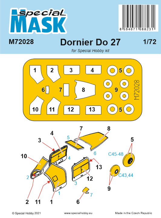 Special Hobby M72028 1:72 Dornier Do-27 Paint Mask