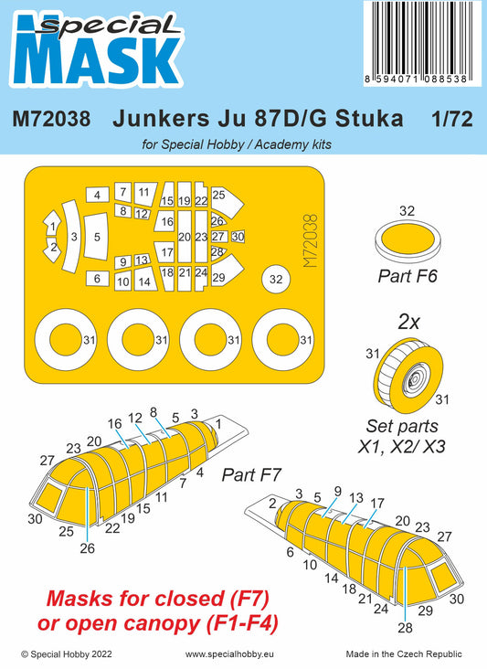 Special Hobby M72038 1:72 Junkers Ju-87D/G Stuka Paint Mask