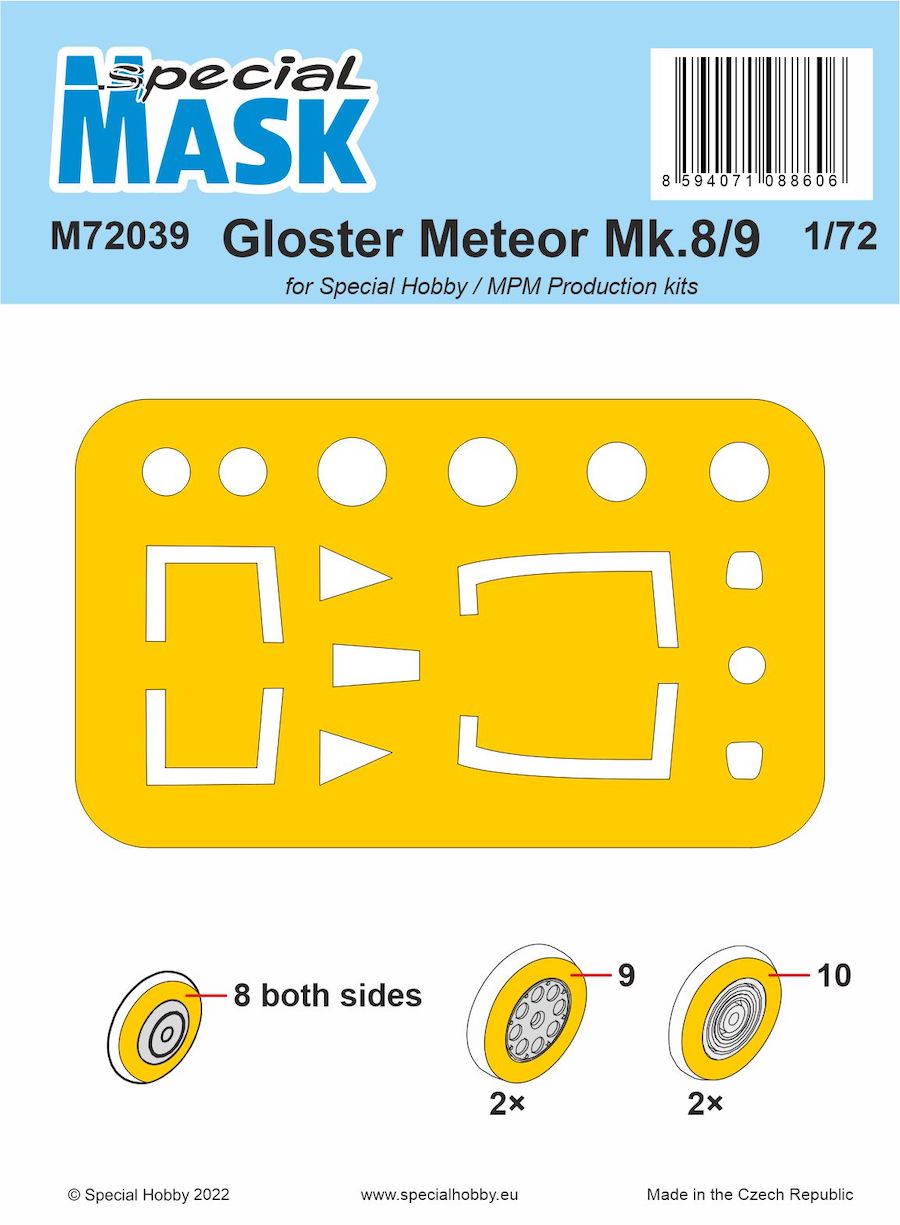 Special Hobby M72039 1:72 Gloster Meteor F.8/Mk.9 Paint Mask