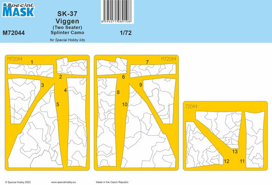 Special Hobby M72044 1:72 Saab SK-37 Viggen (Two Seater) Splinter Camo Paint Mask