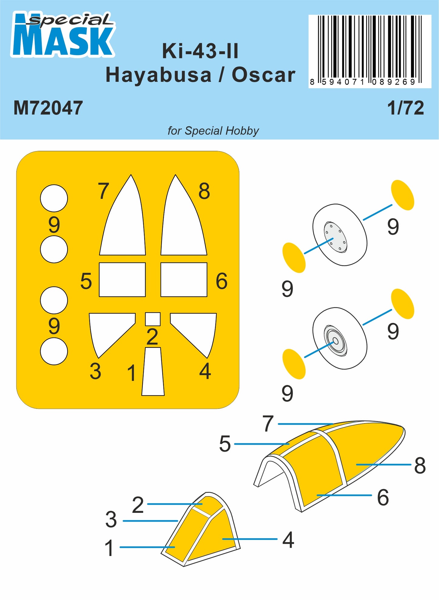 Special Hobby M72047 1:72 Ki-43-II Hayabusa Paint Mask