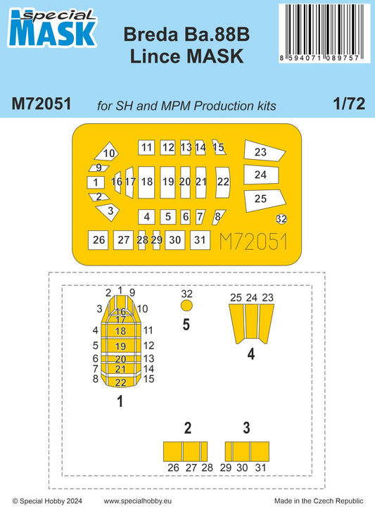 Special Hobby M72051 1:72 Breda Ba.88B Lince MASK