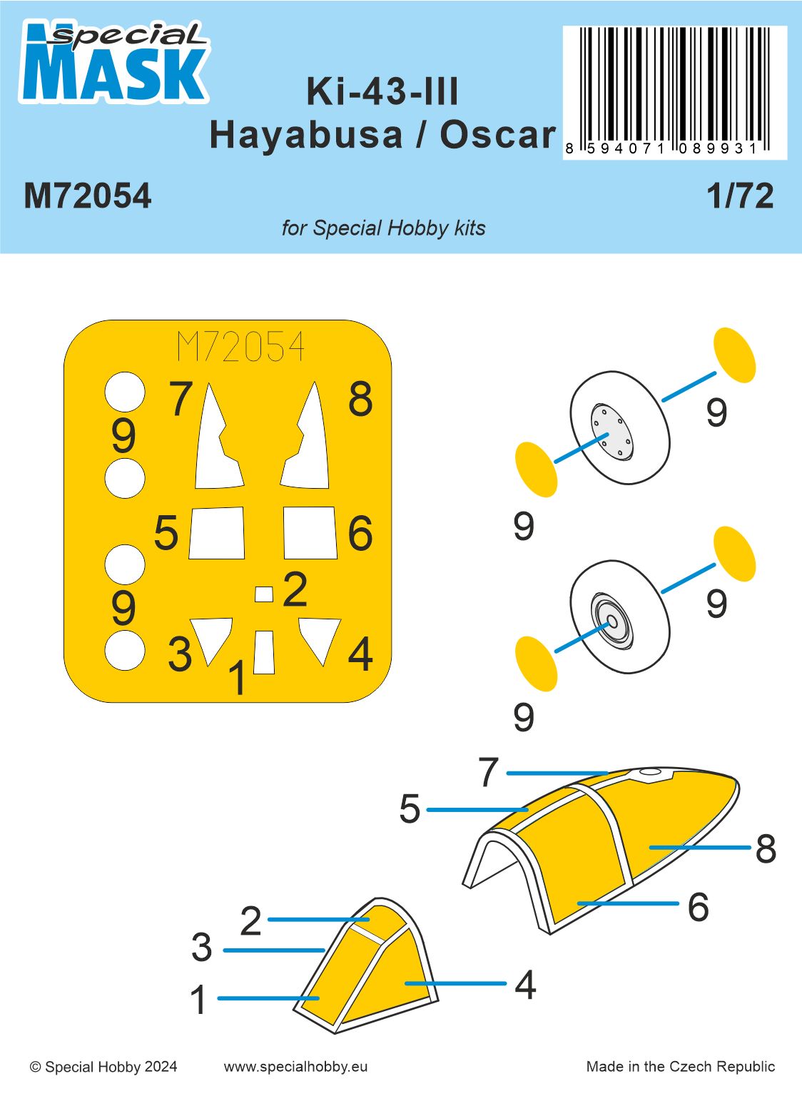 Special Hobby M72054 1:72 Nakajima Ki-43-III Hayabusa / Oscar MASK