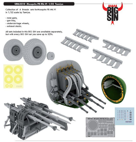 Eduard Brassin SIN63210 1:32 de Havilland Mosquito FB Mk.VI to be used with Tamiya