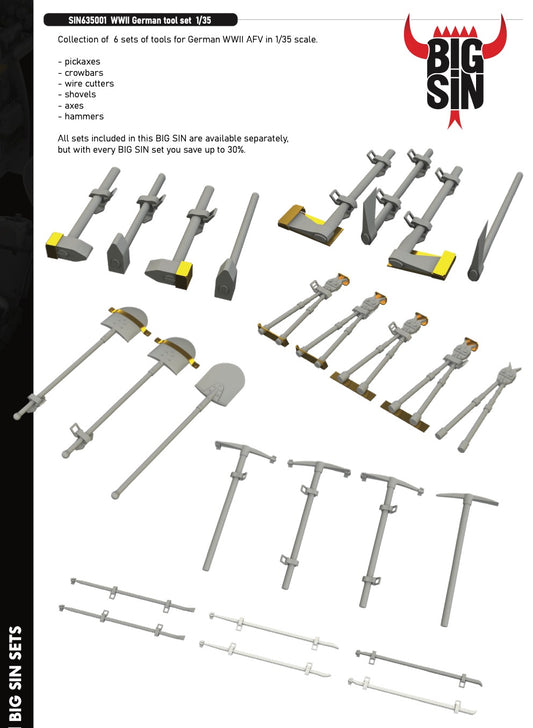 Eduard Brassin SIN635001 1:35 WWII German tool set
