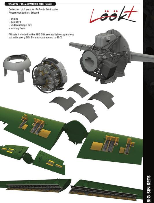 Eduard Brassin SIN648112 1:48 Grumman F4F-4 Wildcat ADVANCED to be used with Eduard