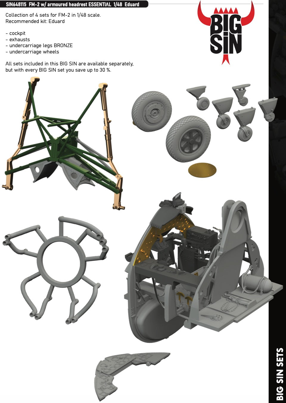 Eduard Brassin SIN648115 1:48 F6M-2 w/ armoured headrest ESSENTIAL