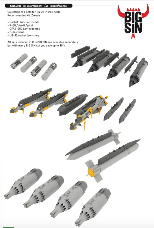 Eduard Brassin SIN648116 1:48 Sukhoi Su-25 armament