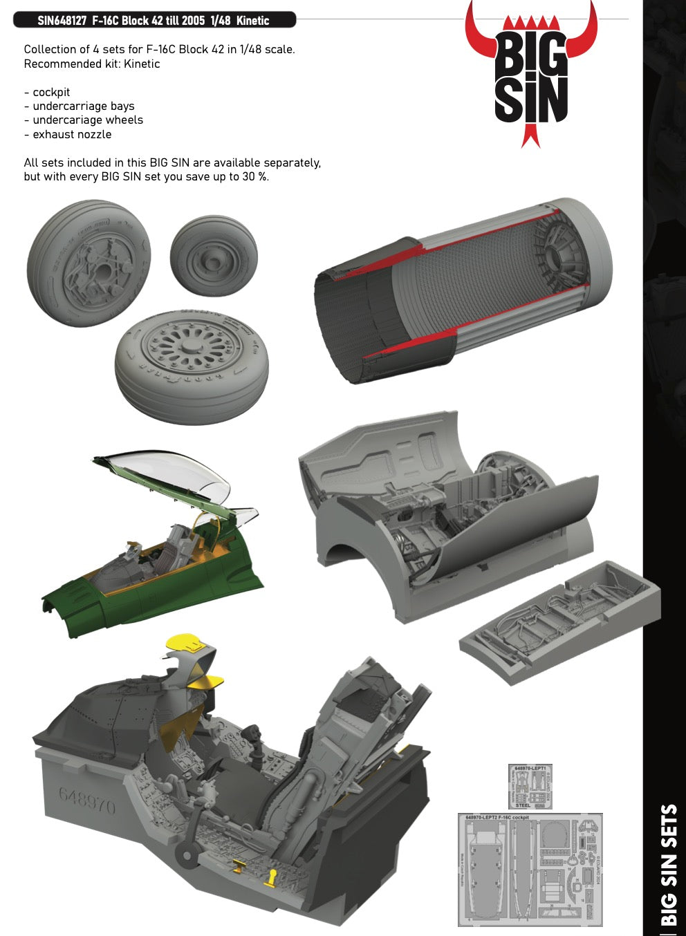 Eduard Brassin SIN648127 1:48 Lockheed-Martin F-16C Block 42 till 2005