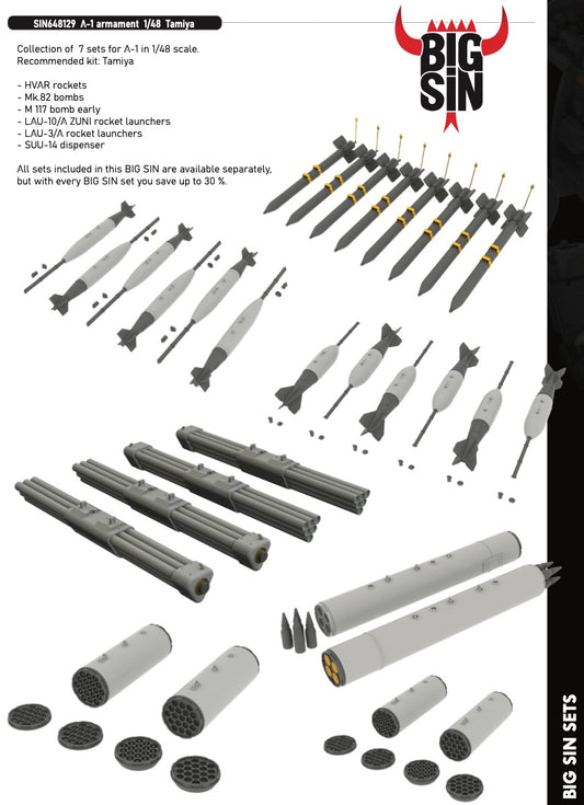 Eduard Brassin SIN648129 1:48 Douglas A-1H/A-1J Skyraider armament