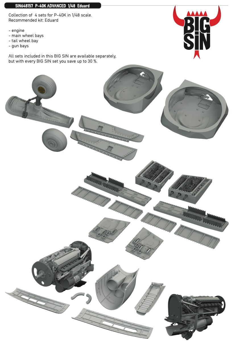 Eduard Brassin SIN648157 1:48 Curtiss P-40K ADVANCED