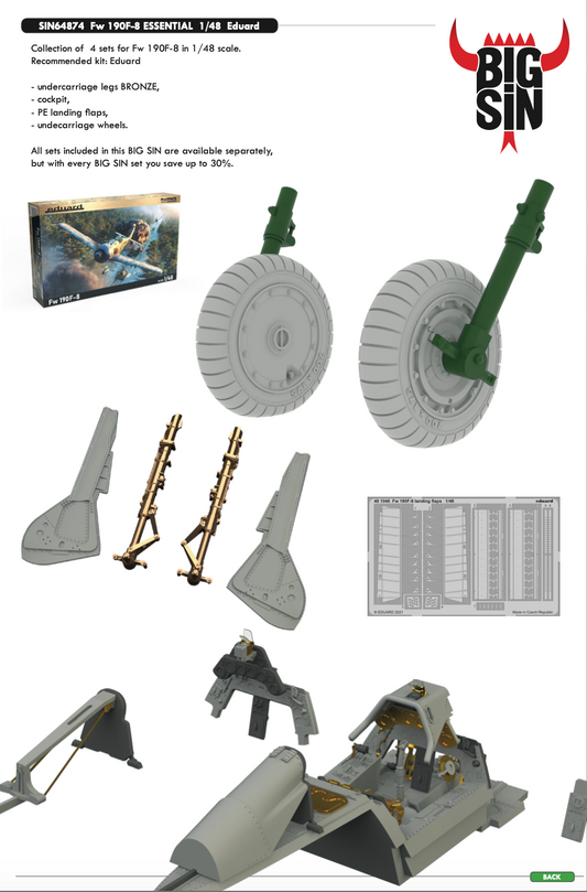 Eduard Brassin SIN64874 1:48 Focke-Wulf Fw-190F-8 ESSENTIAL