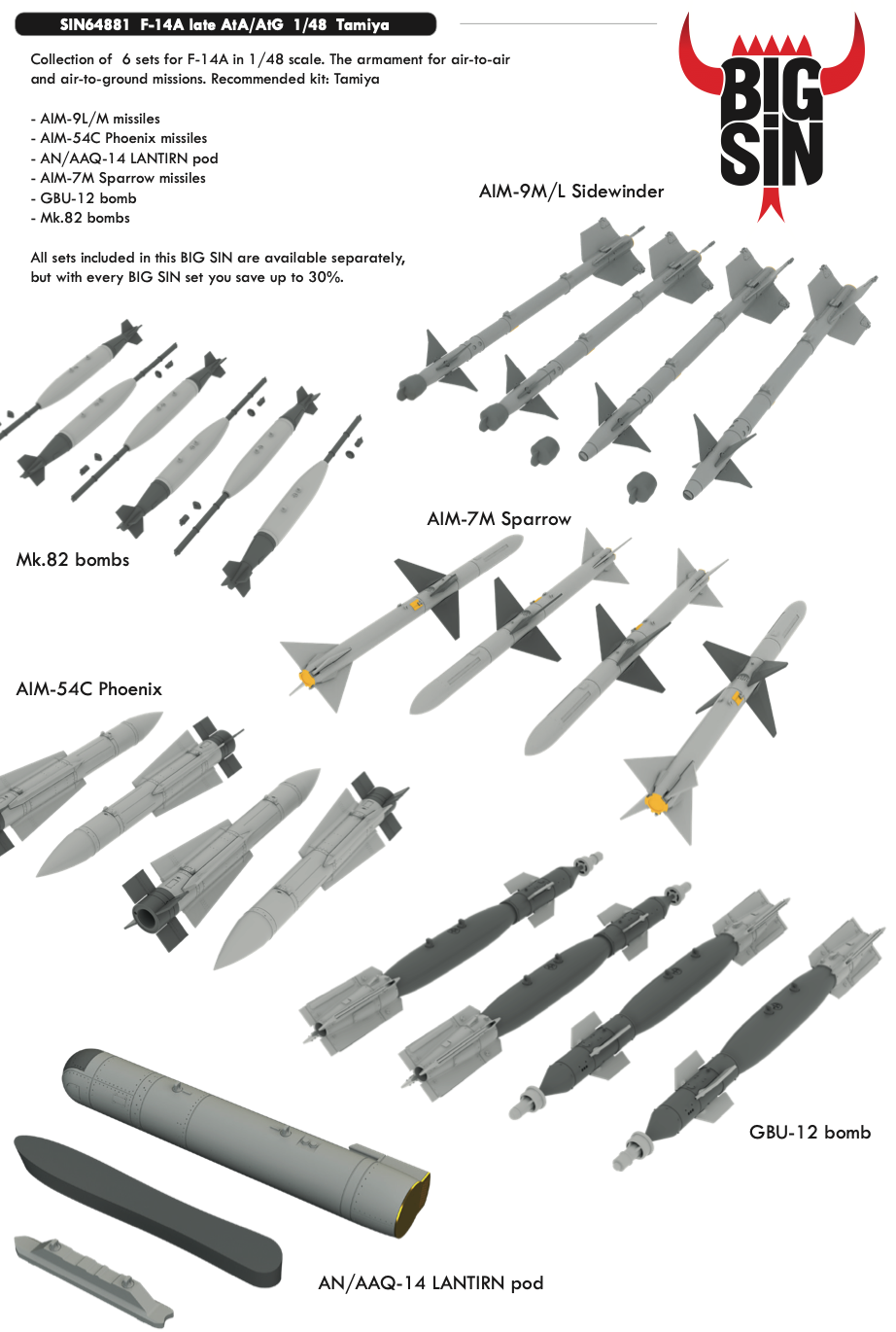 Eduard Brassin SIN64881 1:48 Grumman F-14A Tomcat late AtA/AtG