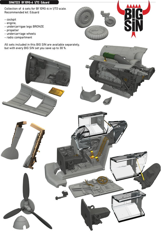 Eduard Brassin SIN67223 1:72 Messerschmitt Bf-109G-6