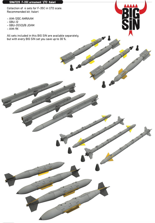 Eduard Brassin SIN67225 1:72 F-35C Lightning armament for Italeri