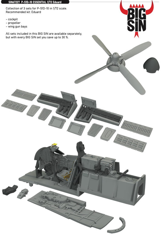 Eduard Brassin SIN67227 1:72 North-American P-51D-10 ESSENTIAL