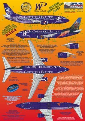 Skyline 14042 1:144 Boeing 737-300 WP Western Pacific N953WP Crested Butte with Etched Parts