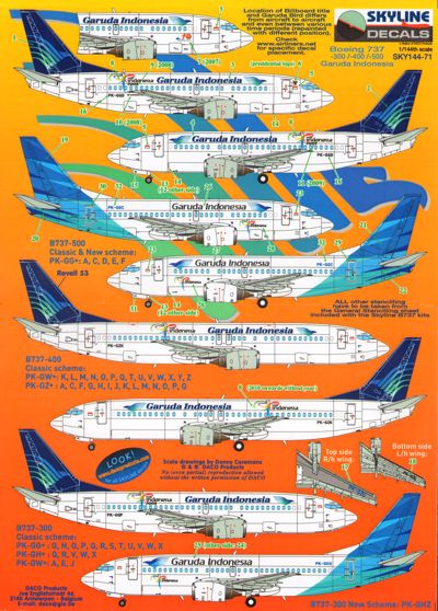 Skyline 14071 1:144 Boeing 737 Garuda Indonesia