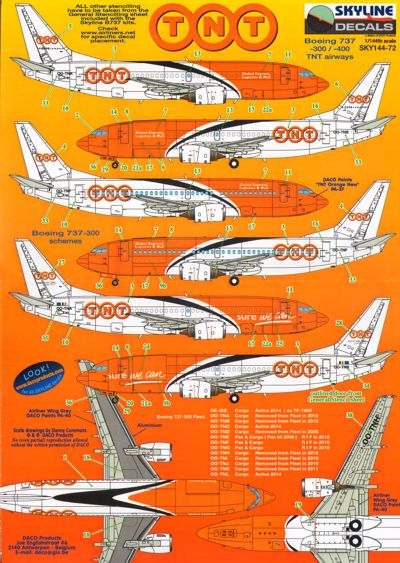 Skyline 14072 1:144 Boeing 737 TNT Express