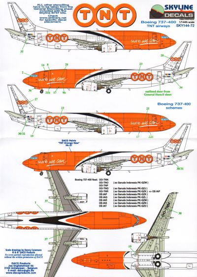 Skyline 14072 1:144 Boeing 737 TNT Express