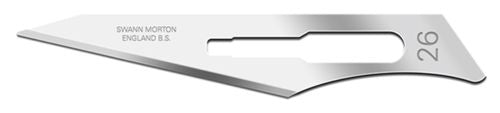 Swann Morton SM1113/1  Packet of 5 No.26 Straight blades for No.4 Scalpel
