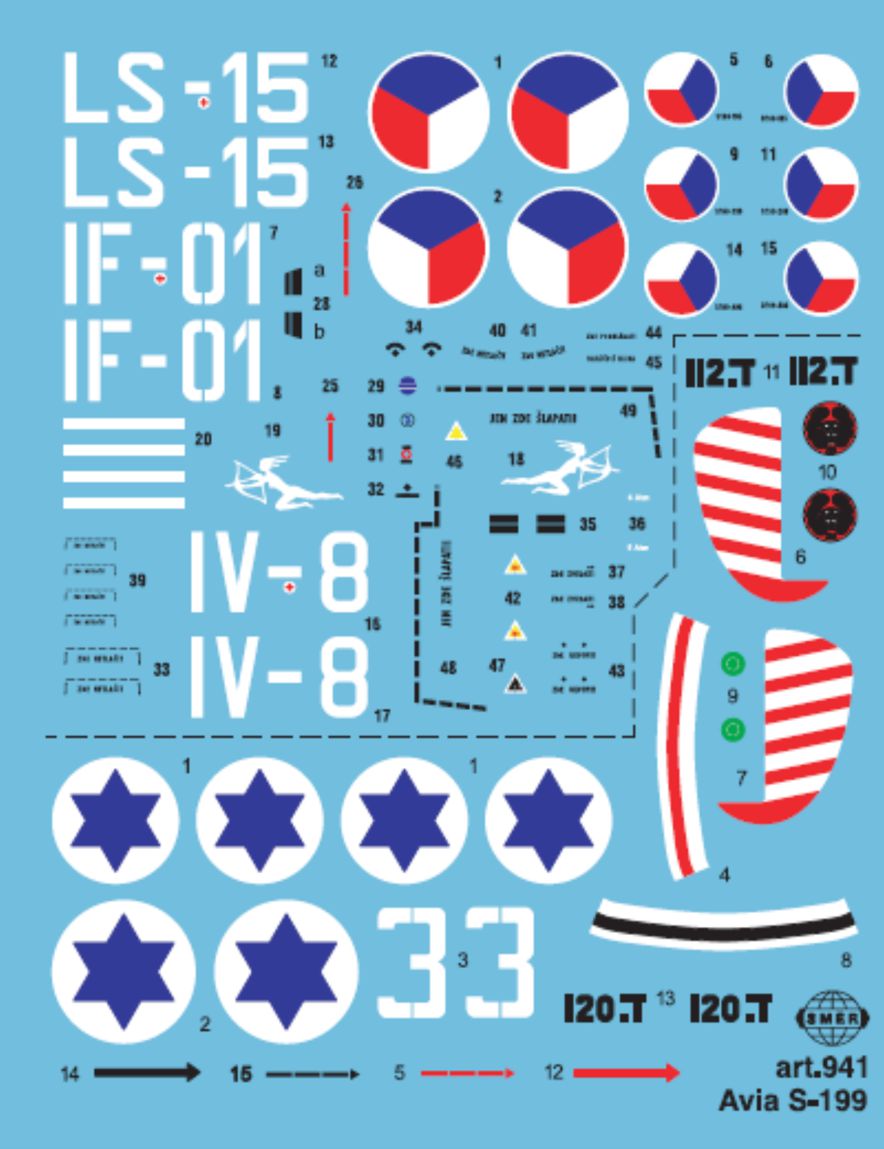 Smer 72-941 1:72 Avia S-199 'CzAF & Israeli post-war fighter' ex-KP/KOPRO