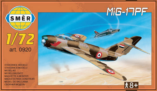 Smer 920 1:72 Mikoyan MiG-17PF Includes decals for Czechoslovakia, Russia, Egypt and East Germany.